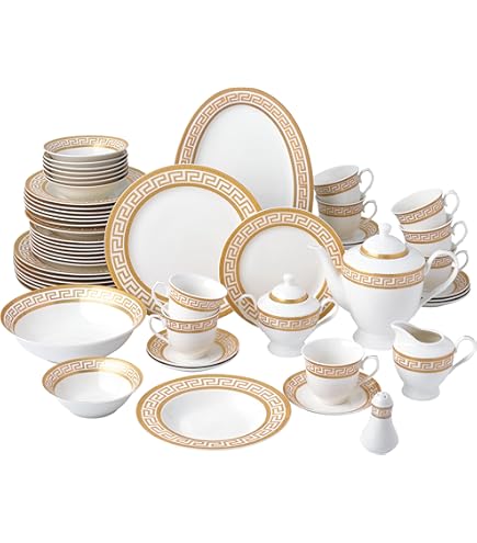 Amazon.com | Lorenzo 57 Piece Elegant Bone China Service for 8
